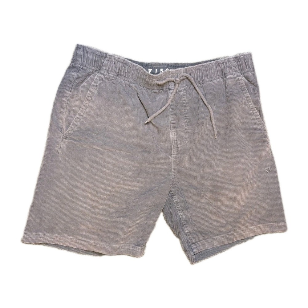 Vissla No See Ums Cord Eco Walk Shorts 7" Mens M Gray Elastic Organic Cotton